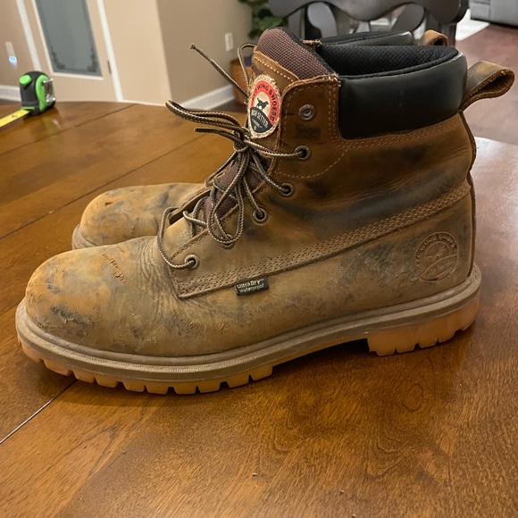 Red wing Irish setter Hopkins safety toe  Men's Brown nubuck Leather work Boots - Picture 1 of 12